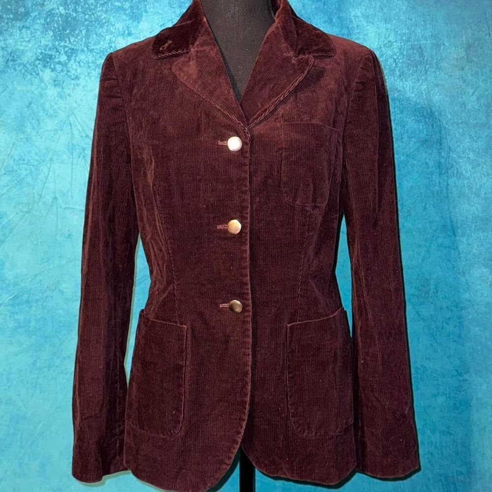 Burgundy Corduroy Blazer Y2K Gilmore Girls Fall Jacket